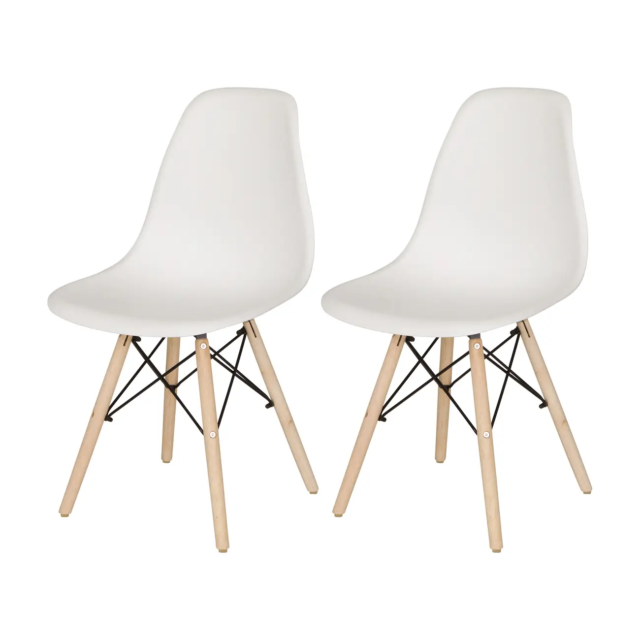 CONJUNTO COM 2 CADEIRAS EASY WOOD - FAIA/BRANCO - Foto 1