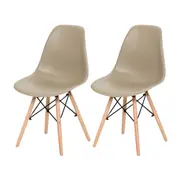 CONJUNTO COM 2 CADEIRAS EASY WOOD - FAIA BEGE - Foto 1