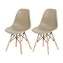 CONJUNTO COM 2 CADEIRAS EASY WOOD - FAIA BEGE - Foto 1