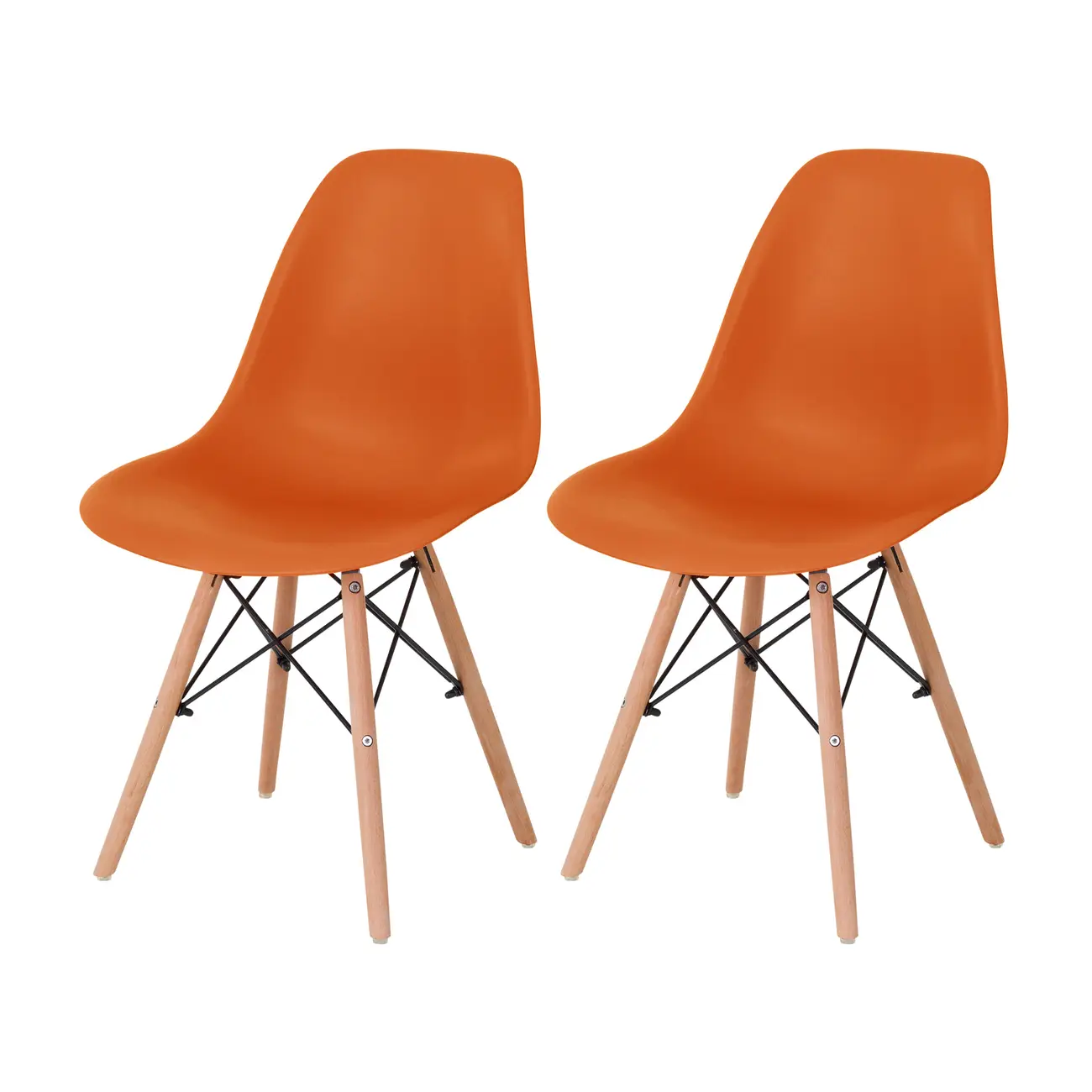 CONJUNTO COM 2 CADEIRAS EASY WOOD - FAIA/TERRACOTA - Foto 1