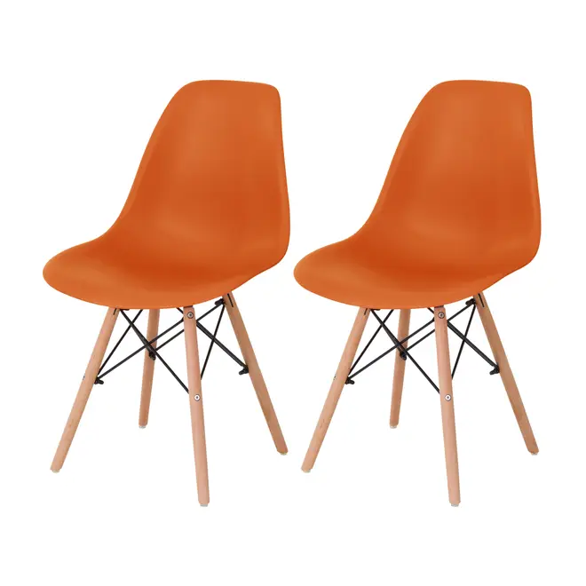CONJUNTO COM 2 CADEIRAS EASY WOOD - FAIA/TERRACOTA - Foto 1
