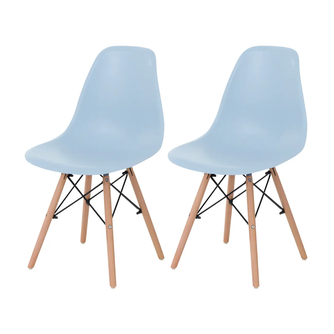 CONJUNTO COM 2 CADEIRAS EASY WOOD - FAIA/AZUL CLARO - Foto 1