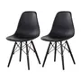 CONJUNTO COM 2 CADEIRAS EASY COLOR - PRETO/PRETO - Foto 1
