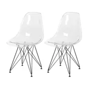CONJUNTO COM 2 CADEIRAS EASY TOWER - PRETO/INCOLOR - Foto 1