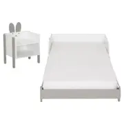 CAMA JR MIGU C/ MESA DE CABECEIRA MIFFY - CINZA/BRANCO - Foto 2