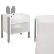 CAMA JR MIGU C/ MESA DE CABECEIRA MIFFY - CINZA/BRANCO - Foto 3
