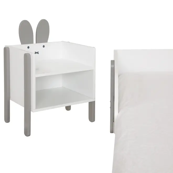 CAMA JR MIGU C/ MESA DE CABECEIRA MIFFY - CINZA/BRANCO - Foto 3