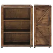 ARMÁRIO COM ESTANTE CRATES - ENCERADO CASTANHO - Foto 1