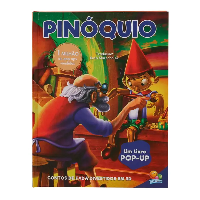 CONTOS DE FADA DIVERTIDOS EM 3D: PINOQUIO LIVRO INFANTIL - MULTICOR - Foto 1
