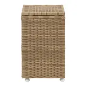 CESTO PARA ROUPA COM RODINHAS 35 CM X 35 CM X 57 CM ENREDO - BEGE - Foto 5