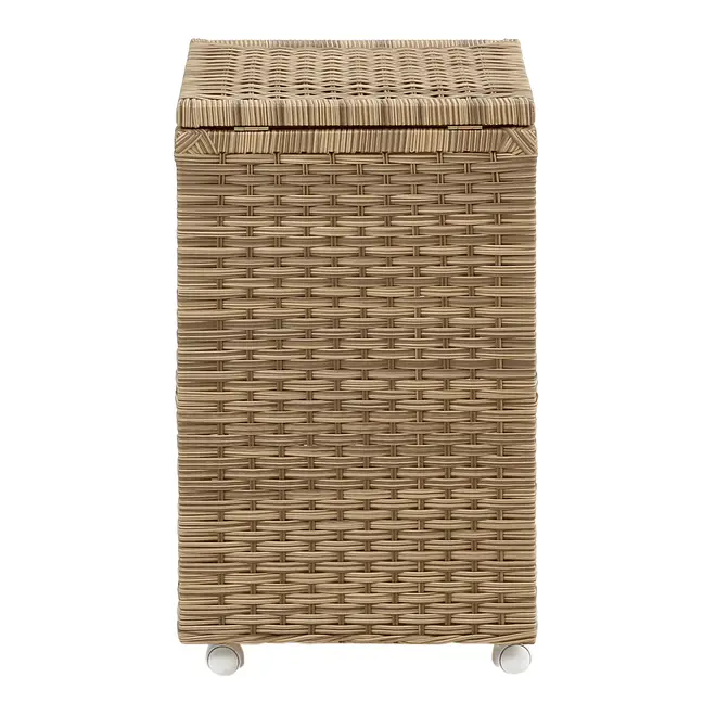 CESTO PARA ROUPA COM RODINHAS 35 CM X 35 CM X 57 CM ENREDO - BEGE - Foto 5