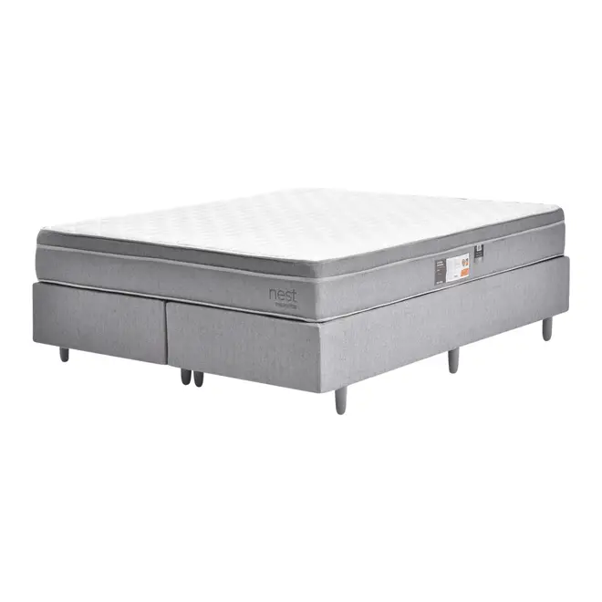 CAMA BOX QUEEN 1,58 M NEST - CINZA/BRANCO - Foto 1