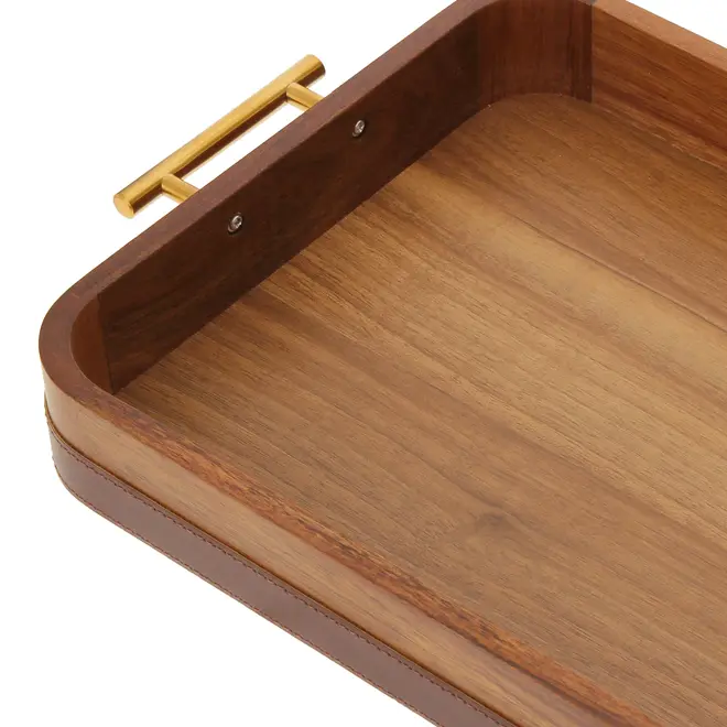 BANDEJA 42 CM X 27 CM ACÁCIA LORD - ACÁCIA/OURO VELHO - Foto 7