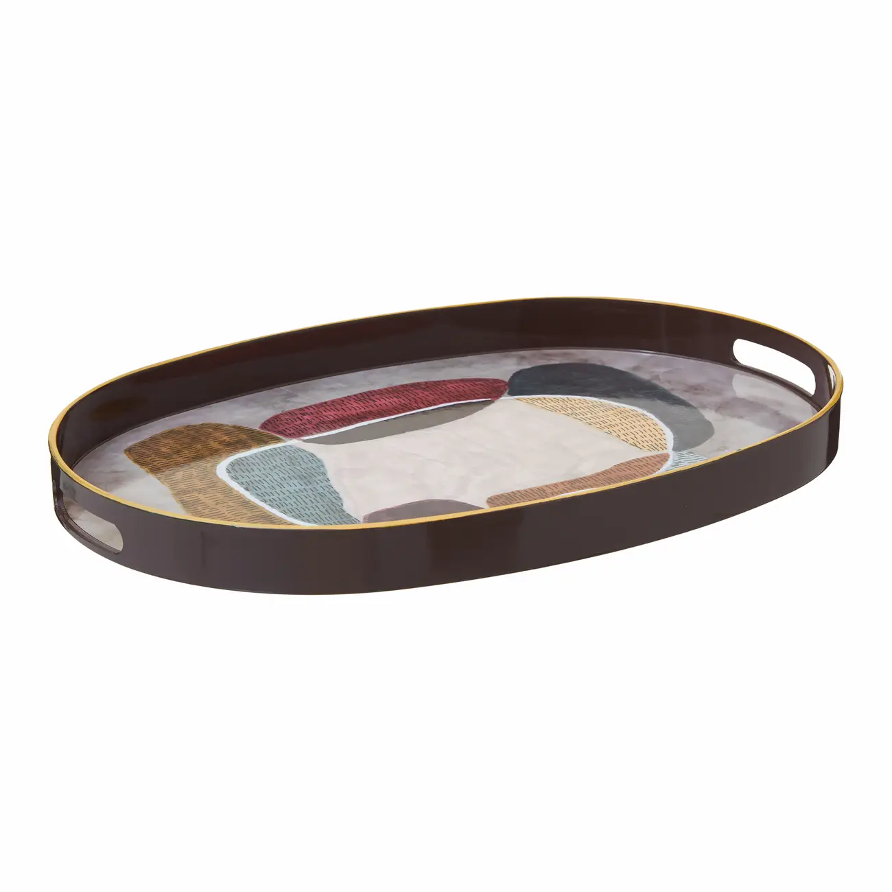 BANDEJA 44 CM X 30 CM PAISAGISTA - MARROM DE LEI/MULTICOR - Foto 3