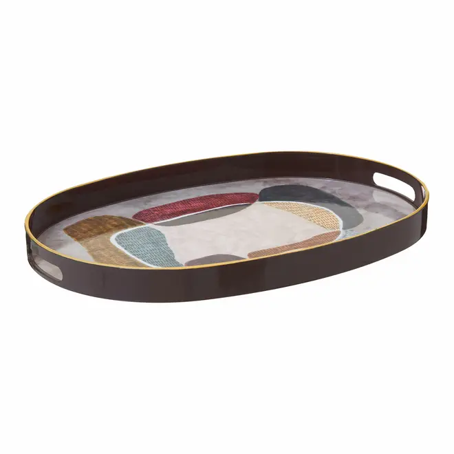 BANDEJA 44 CM X 30 CM PAISAGISTA - MARROM DE LEI/MULTICOR - Foto 3