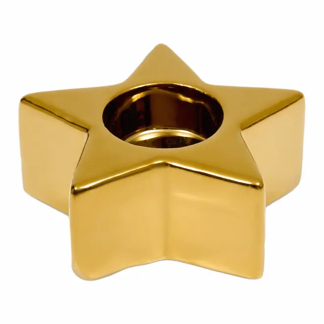 SUPORTE VELA ESTRELA 4 CM FINE FESTIVITY - OURO - Foto 4