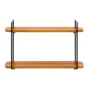 PRATELEIRA DUPLA 21 CM X 60 CM X 36 CM WALLPORT - PRETO/NOZES - Foto 1