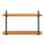 PRATELEIRA DUPLA 21 CM X 60 CM X 36 CM WALLPORT - PRETO/NOZES - Foto 1