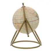ADORNO MESA 25 CM MUNDI GLOBO TERRESTRE - OFF WHITE/DOURO - Foto 4
