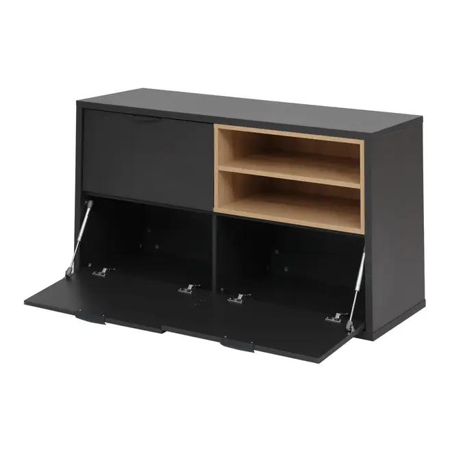 ARMÁRIO PARA ESCRITÓRIO BAIXO 3 PORTAS BASCULANTES ALETA - KONKRET/OAK TAMMI - Foto 5