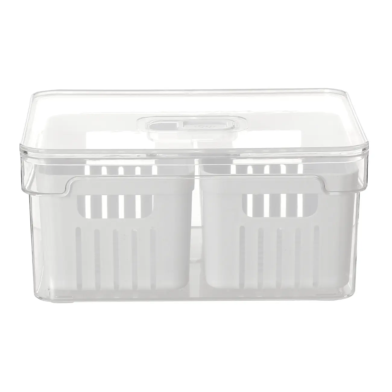 ORGANIZADOR COM 2 CESTOS PRACTICAL FRIDGE - INCOLOR/BRANCO - Foto 1