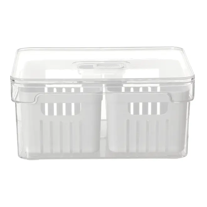 ORGANIZADOR COM 2 CESTOS PRACTICAL FRIDGE - INCOLOR/BRANCO - Foto 1