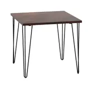 MESA DE JANTAR MESA 80 CM X 80 CM ZAHARA - PRETO/NOZES RÚSTICO - Foto 46