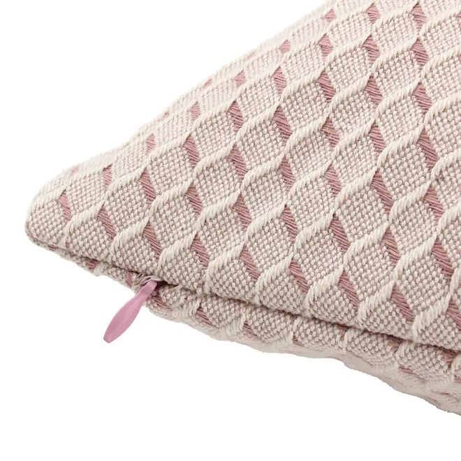 CAPA ALMOFADA 43 CM X 43 CM HÉRAULT - ROSA CLARO/NATURAL - Foto 3