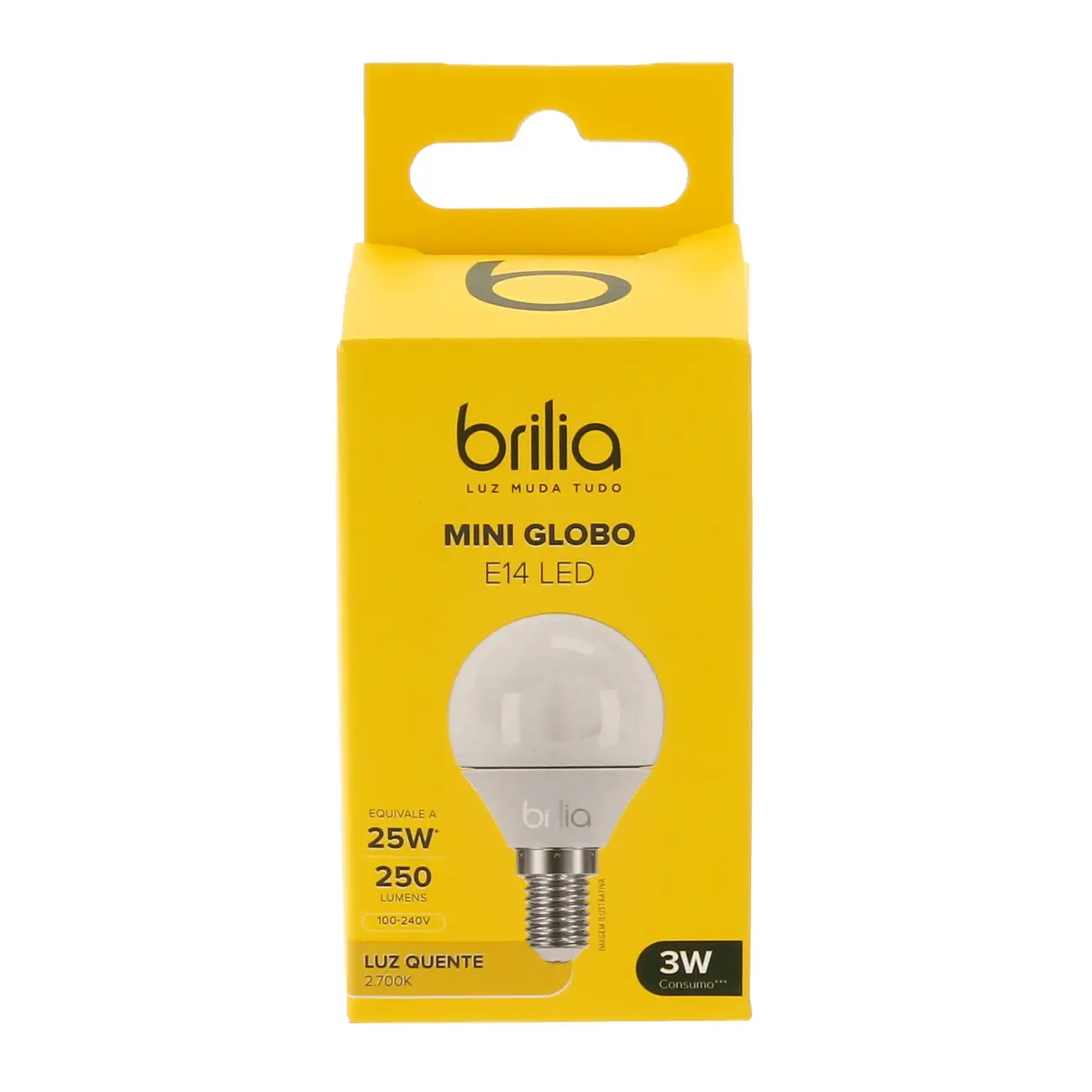 LÂMPADA LED MINIGLOBO E14 127/220V BRILIA - BRANCO - Foto 2