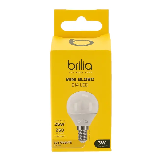 LÂMPADA LED MINIGLOBO E14 127/220V BRILIA - BRANCO - Foto 2