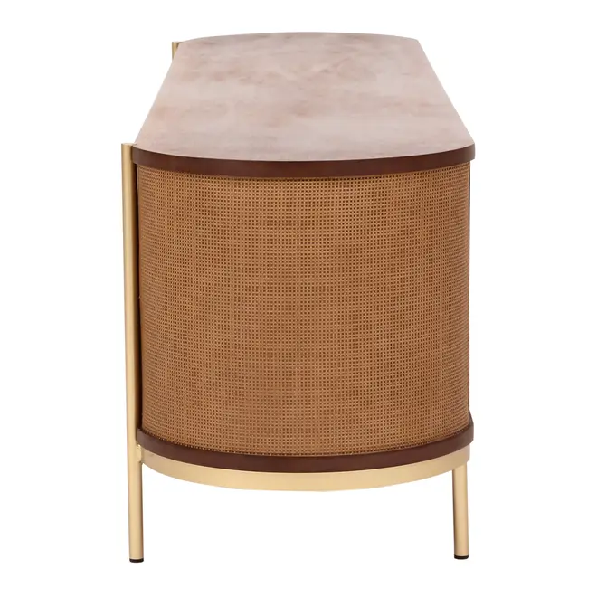 RACK 1,80 M X 43 CM ECLAIR TELA - NOZES/DOURADO - Foto 3