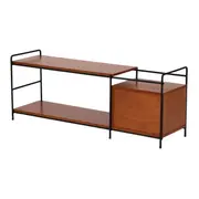 RACK 1 GAVETA 1,30 M X 36 CM COM PALHINHA VIERNES - NOZES/PRETO - Foto 4