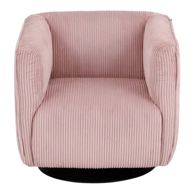 POLTRONA GIRATÓRIA RUBIK - QUARTZO ROSA/PRETO - Foto 1