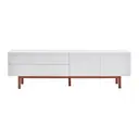 BRANCO/NOZES - RACK 2 PORTAS/2 GAVETAS 1,90 M X 40 CM POINT