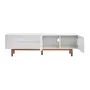 RACK 2 PORTAS/2 GAVETAS 1,90 M X 40 CM POINT - BRANCO/NOZES - Foto 3