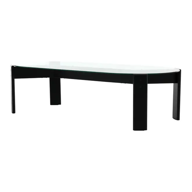 MESA DE CENTRO OVAL 1,30 M X 60 CM TRISKEL - EBANIZADO/INCOLOR - Foto 3