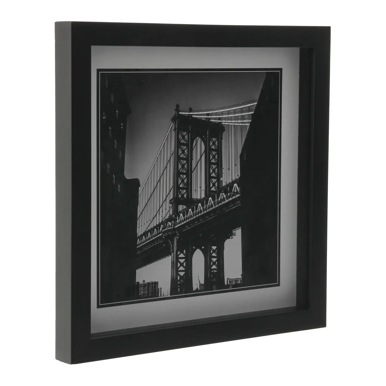 QUADRO 30 CM X 30 CM BROOKLYN BRIDGE - PRETO/BRANCO - Foto 2
