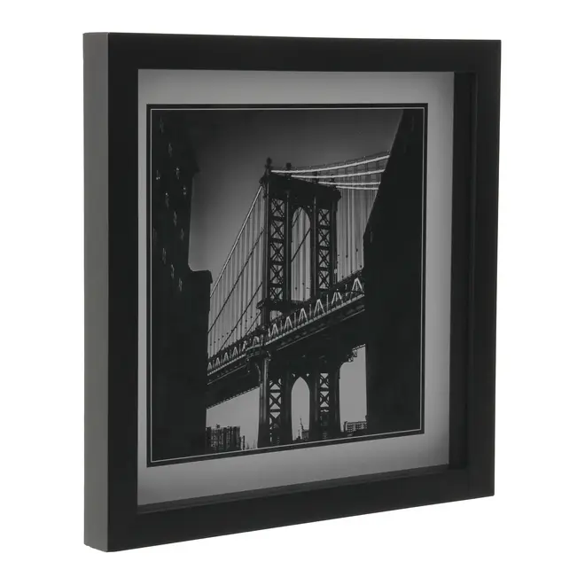 QUADRO 30 CM X 30 CM BROOKLYN BRIDGE - PRETO/BRANCO - Foto 2