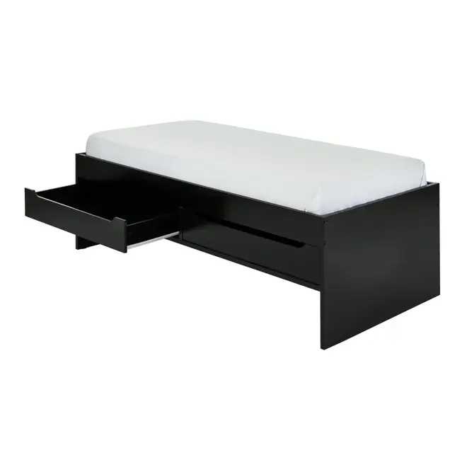 CAMA DE SOLTEIRO ALTA COM 2 GAVETAS 88 CM JOKER - PRETO - Foto 2