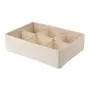 CESTO ORGANIZADOR DOBRÁVEL COM 6 DIVISÓRIAS QUADRADAS COTTON LINNEN - NATURAL - Foto 2