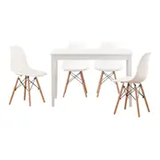 MESA COM 4 CADEIRAS TWO/EASY WOOD - FAIA/BRANCO - Foto 1