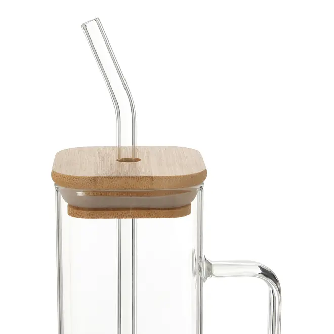 CANECA COM CANUDO 400 ML BAMBOO FRESH - BAMBU/INCOLOR - Foto 7