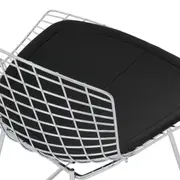 CADEIRA COM ALMOFADA BERTOIA - CROMADO/PRETO - Foto 7