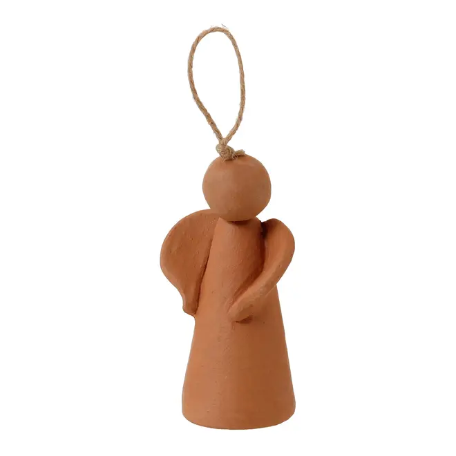 PINGENTE ANJO 10 CM VILAREJO NOEL - ARGILA CRUA - Foto 2