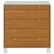 NAMI CÔMODA 5GV 80X45 C/ TAMPO VIDRO - FREIJÓ/INCOLOR - Foto 1
