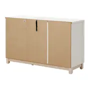 CÔMODA 3 GAVETAS/1 PORTA 1,36 M X 45 CM DULCE - BRANCO/NATURAL WASHED - Foto 6