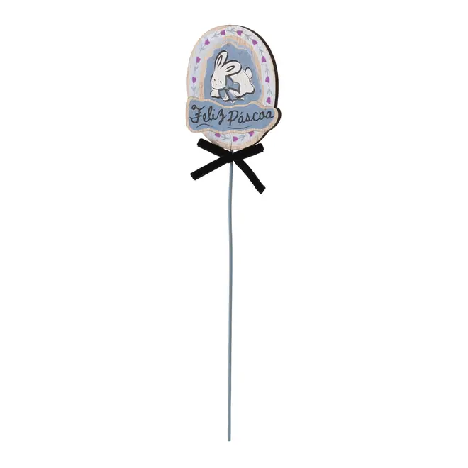 PALITO DECORATIVO 30 CM PASCOQUETTE - BLEU CENDRÉ/PRETO - Foto 2