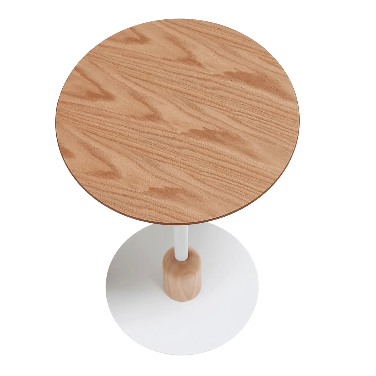 MESA LATERAL REDONDA 40 CM TARUGO - BRANCO/BAMBU - Foto 3