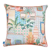 ALMOFADA 60 CM X 60 CM SAUDADE TROPICAL - AZUL HISTÓRICO/MULTICOR - Foto 1