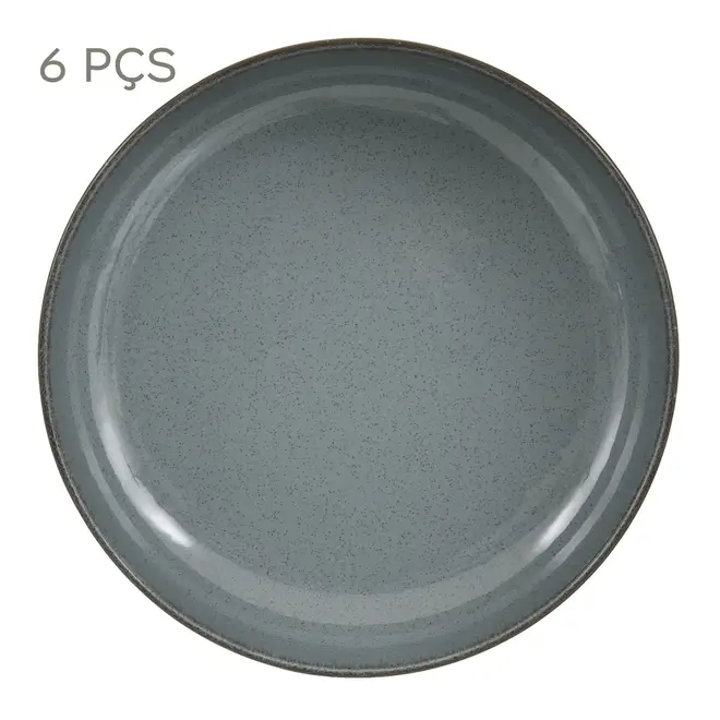 JOGO DE PRATOS FUNDOS C/6 PEÇAS MARURU - BLEU CENDRÉ - Foto 1